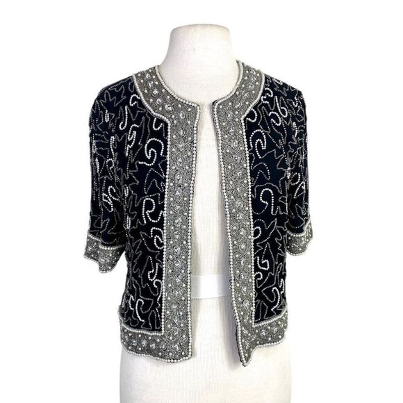 Vtg beaded cropped jacket / stand out from the crowd in this slik 1/2 sl… - Picture 2 of 10